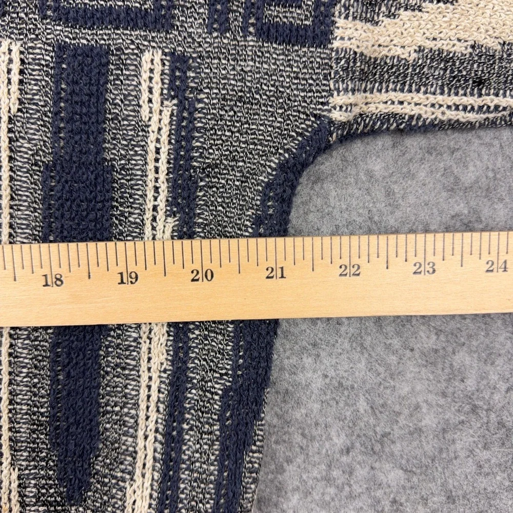 VTG Mondo Sweater Mens Medium Beige Gray Abstract Geometric 3D Knit Italy 90s